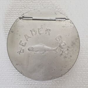 Vintage Leader Box Fishing Storage Hinged Aluminum Box